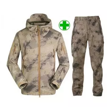 Тактическая куртка TAD Gear с мягкой оболочкой Камуфляжный комплект для улицы Мужская армейская спортивная водонепроницаемая охотничья одежда ACU военная куртка + штаны