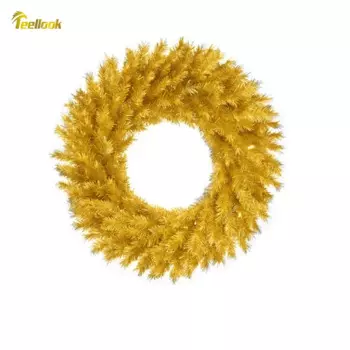 Teellook Золотой, из ПВХ материал, Рождественский венок светодиодный ными лампочками, рождественские украшения для дома в отеле