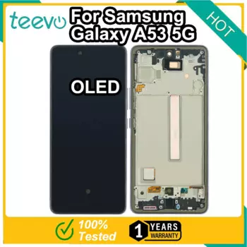 Teevo LCD для Samsung Galaxy A53 5G OLED экран и сенсорный экран дигитайзер с рамкой Поддержка под дактилоскопическим сенсором черный