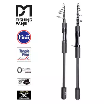 Телескопическая портативная Удочка FISHINGFANS для путешествий FUJI O guide средней яркости ML