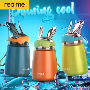 Термобутылки realme из нержавеющей стали, детская Термокружка, бутылка для воды, сохраняет тепло и холод, большая Термокружка