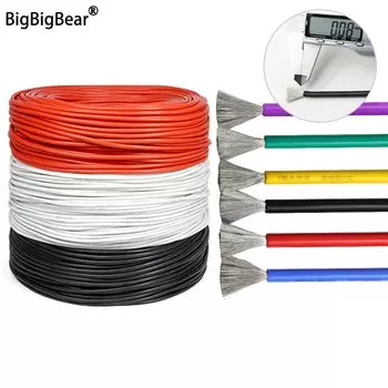 Термостойкий гибкий силиконовый провод 1-50 м UL30-6AWG