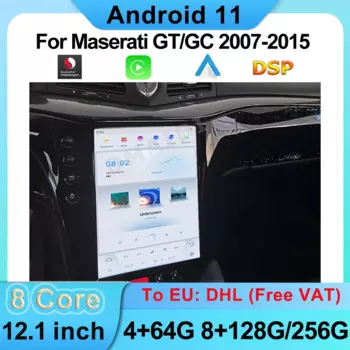 Tesla Style Qualcomm 12,1-дюймовый автомобильный радиоприемник с GPS-навигацией для Maserati GT GC GranTurismo 2007-2015 Android Auto Carplay Stereo DSP