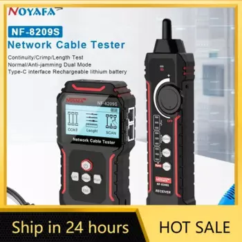 Тестер кабелей и сети NOYAFA Тест кабеля и сети NF-8209S Тестер сетевого кабеля с ЖК-дисплеем Трекер проводов Отслеживатель кабеля PoE