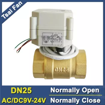 TF25-B2-C AC/DC9V-24V 1 ''латунный полнопортовый 2-сторонний нормально закрытый/открытый моторизованный клапан 2/5 провода конденсаторы отключение питания возврат