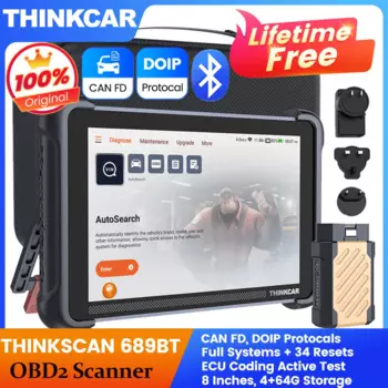THINKCAR THINKSCAN 689BT OBD2 сканер ECU кодирование активный тест CANFD&DOIP 34 сброс полная диагностика системы пожизненное бесплатное беспроводное соединение