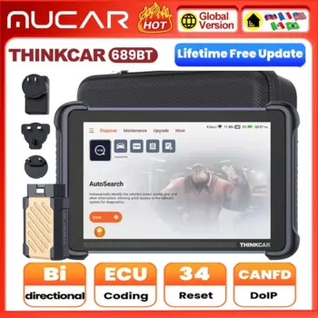 THINKCAR Thinkscan 689BT OBD2 сканер все системы диагностические инструменты кодирование ECU CANFD DOIP 34 сбросы пожизненные бесплатные инструменты автоматического сканирования