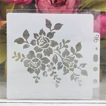 TIAMECH Трафареты для рисования цветы листья 14*13 см