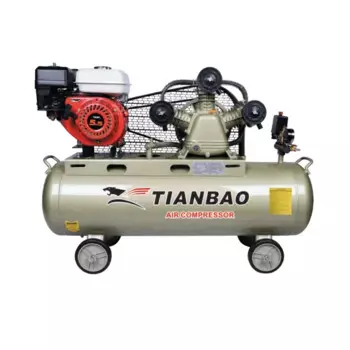 TIANBAO W-0,36/8-GAS 6,5 л.с./кВт 65*3 мм 600 об/мин 275 л/мин 8BAR 116PSI 150 л бензиновый двигатель с ременным приводом воздушный компрессор цена