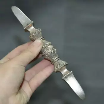 Тибетский серебряный кинжал Vajra Phurpa оборудование Faqi амулет статуя Dharma талисманы статуи для украшения коллекционные украшения