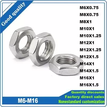 TINGGOO тонкие гайки из нержавеющей стали M6-M16