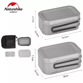Титановый Ланч-бокс Naturehike, 800 мл, 1200 мл