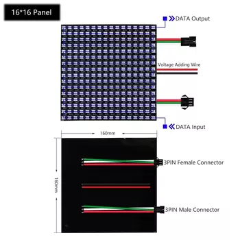 TNALANT RGB LED панель WS2812 64/256/512 светодиодов