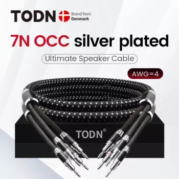 TODN одна пара HIFI посеребренный кабель для динамиков Hi-end 7N OCC провод для динамиков для Hi-Fi систем Y Plug Банановый штекер кабель для динамиков