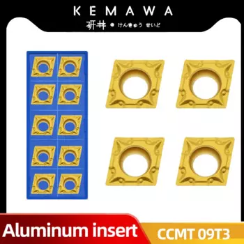 Токарная пластина KEMAWA, твердосплавная втулка CCMT09T304 MA VP15TF CCMT 09T308, для токарных станков из нержавеющей стали с ЧПУ, 10 шт