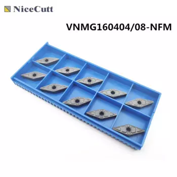 Токарная пластина VNMG160404 VNMG160408, 10 шт., карбидная токарная пластина для вольфрамового станка с ЧПУ, токарный станок lron, инструменты, держатель, лезвие NiceCutt
