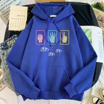 Толстая модная одежда, мужские толстовки с принтом Kaiji Cards Finger Bones Harajukus, теплая повседневная мужская толстовка большого размера с капюшоном