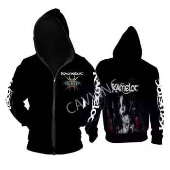 Толстовка Kamelot Band свободного покроя, модная худи с принтом в стиле рок, готический топ на молнии, хлопковая одежда в стиле Харадзюку, унисекс, AU3