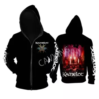 Толстовка Kamelot Band свободного покроя, модная худи с принтом в стиле рок, готический топ на молнии, хлопковая одежда в стиле Харадзюку, унисекс, AU1