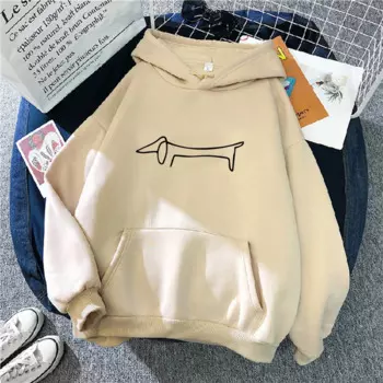 Толстовки Dachshund, Женская винтажная одежда, Женская Эстетическая рубашка с капюшоном, 2023
