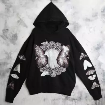 Толстовки женские Harajuku Goth уличная одежда топы парные толстовки готические гранж большие толстовки Y2K одежда