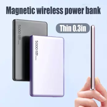 Тонкий легкий мини Магнитный внешний аккумулятор для MagSafe, беспроводная Быстрая зарядка PD20W, внешний вспомогательный аккумулятор 5000 мАч для iPhone
