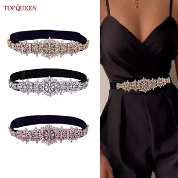 TOPQUEEN S319 женский модный эластичный пояс черный широкий пояс Стразы декоративное пальто юбка простое платье пояс Женский Повседневный