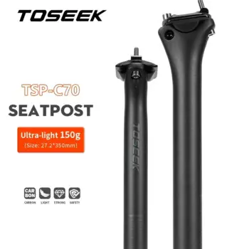 TOSEEK C70 Карбоновый подседельный штырь 27,2 мм 31,6 мм Труба сиденья велосипеда 350 мм 400 мм Углеродное волокно Велосипедный подседельный штырь Сверхлегкая трубка седла MTB