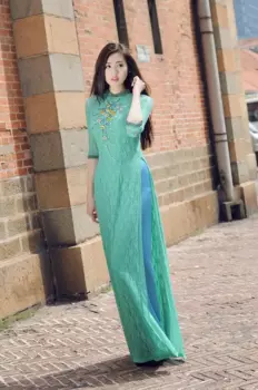 Традиционная Женская одежда Aodai из Вьетнама, традиционное кружевное платье в стиле Ципао