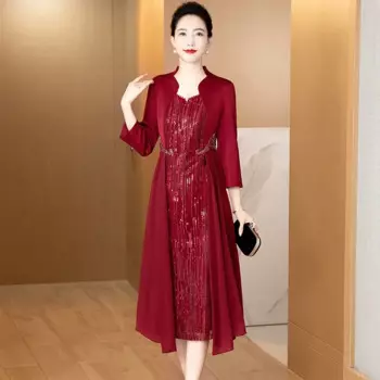 Традиционный китайский Ципао Yourqipao из двух частей для свадьбы и матери невесты, весна-осень