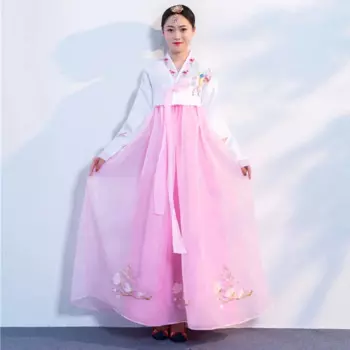 Традиционный костюм Hanbok для женщин, улучшенный корейский Костюм, Дворцовый костюм, танцевальное выступление, элегантное платье принцессы, Свадебная вечеринка