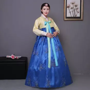 Традиционный костюм с блестками в Корейском стиле hanbok, женский костюм в Корейском стиле, платье hanbok, одежда для национального танца для выступлений на сцене