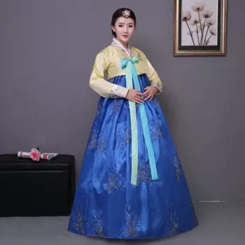 Традиционный костюм с блестками в Корейском стиле hanbok, женский костюм в Корейском стиле для дворца, платье hanbok, одежда для национального танца для выступлений на сцене, 2024