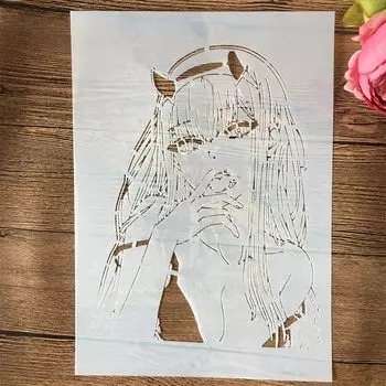 Трафареты аниме Zero Two Darling In The FranXX