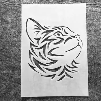 Трафареты для рисования кошачья голова