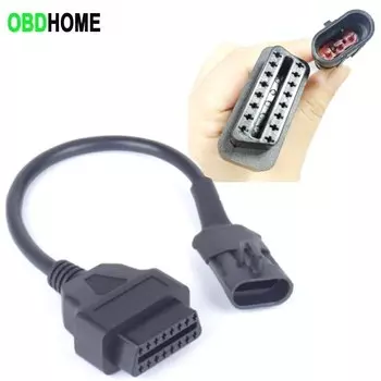 Трехгольный OBD-провод для мотоцикла CFMOTO 3-контактный электрический кабель OBD2 от 3P до 16-контактного разъема для Ducati SYM 3-контактный адаптер детектора мотоцикла