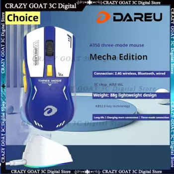 Трехрежимная Беспроводная Bluetooth-мышь DAREU A950 2,4G, воздушная мышь, RGB-подсветка для зарядки ПК, мыши, аксессуары для офисных ноутбуков