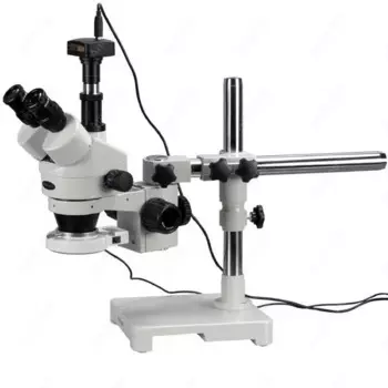 Тринокулярный светодиодный бум стенд микроскоп -- AmScope поставки 3.5X-90X Тринокулярный светодиодный бум стенд стерео микроскоп + камера 10MP