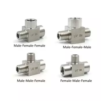 Тройник из нержавеющей стали 1/8", 1/4", 3/8", 1/2"