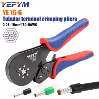 Трубчатые клеммы 0,08-16 мм2/AWG30-5 Обжимные инструменты YE 16-6 и 1200 шт./кор. клеммы, плоскогубцы, набор прецизионных электрических зажимов