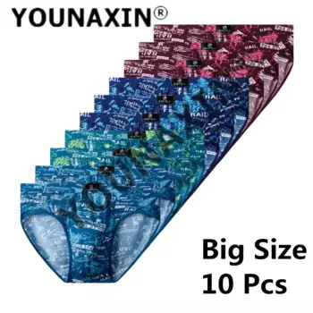 Трусы-брифы YOUNAXIN мужские из вискозы, нижнее белье, большие размеры L XL-8XL, 10 шт.