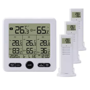 TS-6210-W многофункциональная беспроводная Цифровая метеостанция с гигрометром для дома и улицы, датчик прогноза белого цвета