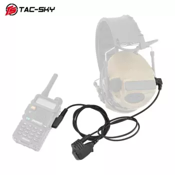 TS TAC-SKY Тактический адаптер для гарнитуры COMTAC без микрофона с вилкой Kenwood, совместимый с Baofeng uv5r uv82v Walkie Talkie