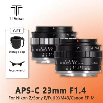 TTArtisan 23 мм F1.4 объектив камеры с ручной фокусировкой для Sony E Mount a6300 Fuji XA XT3 XE Canon M6 Panasonic Olympus M43 Nikon Z30 Z50