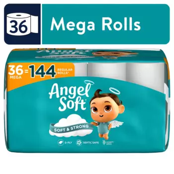 Туалетная бумага Angel Soft, 36 Мега рулонов, мягкая и прочная туалетная бумага США