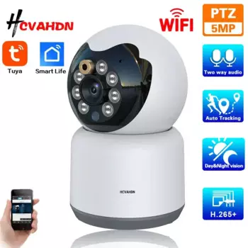 Tuya 5MP Wi-Fi PTZ камера для домашних животных Smart Life домашняя внутренняя камера с автоматическим отслеживанием CCTV камера видеонаблюдения беспроводная камера радионяни