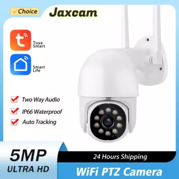 Tuya Smart Life 5MP PTZ Wi-Fi IP-камера Открытый двусторонний аудио AI Обнаружение человека Беспроводная камера P2P Аудио камера видеонаблюдения