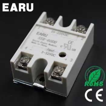 Твердотельное реле SSR-60DD 60A 3-32V DC вход к 24-220V DC SSR 60DD SSR-60 DD промышленное управление оптом с завода Горячая Распродажа