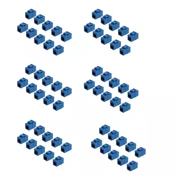 Удлинитель Keystone Jack Cat6 RJ45 60 шт., соединитель Ethernet сети LAN Cat, 6 разъемов, синий
