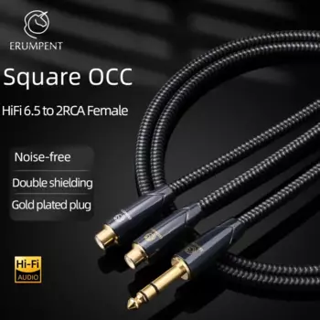Удлинительный кабель ERUMPENT HiFi 6,5 к RCA 6N OCC 6,5 Jack к 2RCA Female